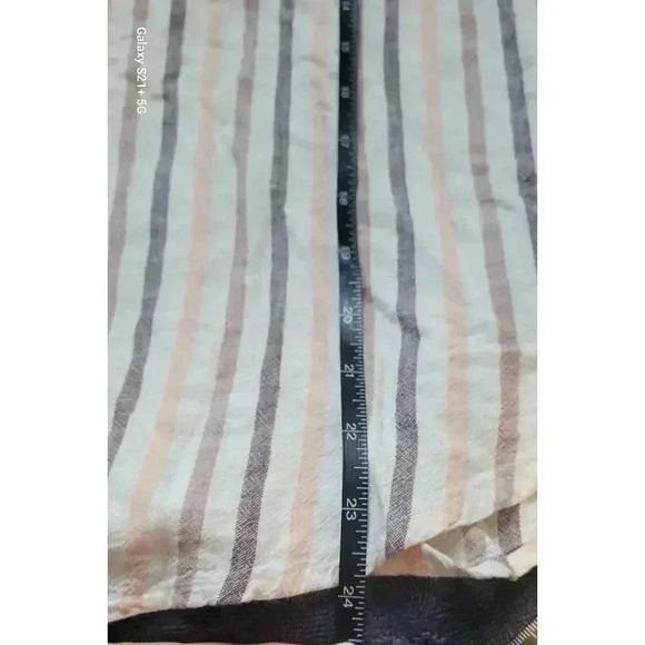 Thread & Supply Linen Retro Striped Shirt, size small, Mocha/beige/pastel orange - Picture 10 of 13